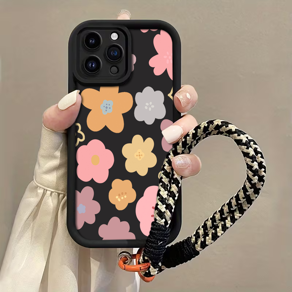 Lanyard Phone Strap - Macaron Bloemen Bandje Telefoonhoesje Voor iPhone