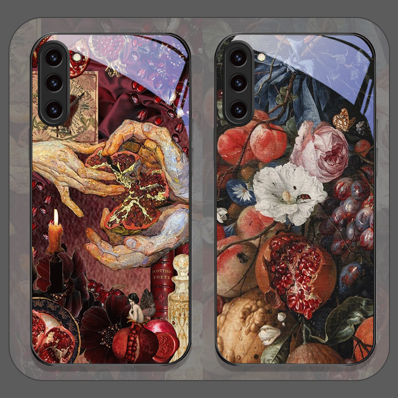 Phone Accessories Samsung - Luxe Granaatappel Bloem Patroon Gehard Glas