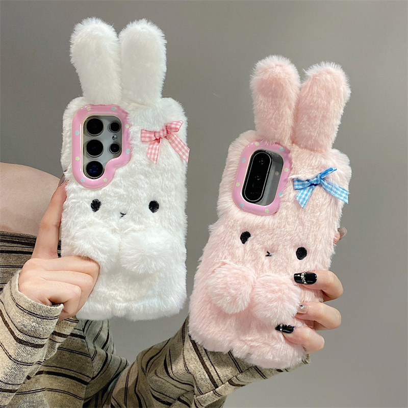 Phone Accessories Samsung - Koren 3D Cartoon Bowknot Konijnenoren Warme