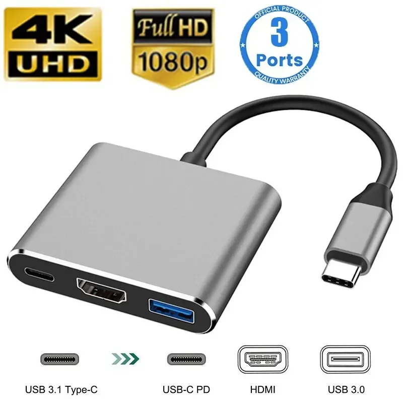 Hdmi Phone Adapter - Type-C 3-in-1 multipoortadapter voor schakelaar/telefoon/computer |