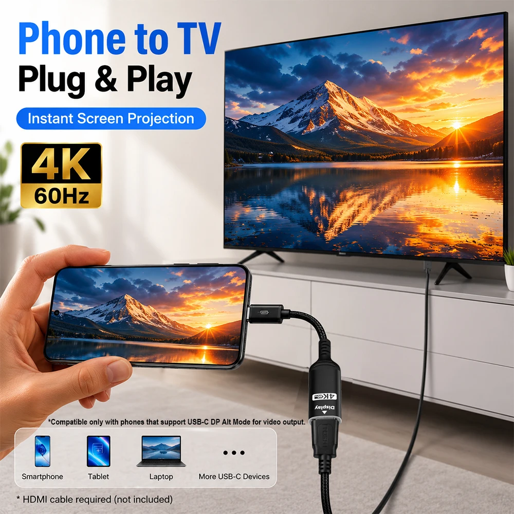 USB C naar HDMI-adapter 4K@60H - Hdmi Phone Adapter recensie en prijs