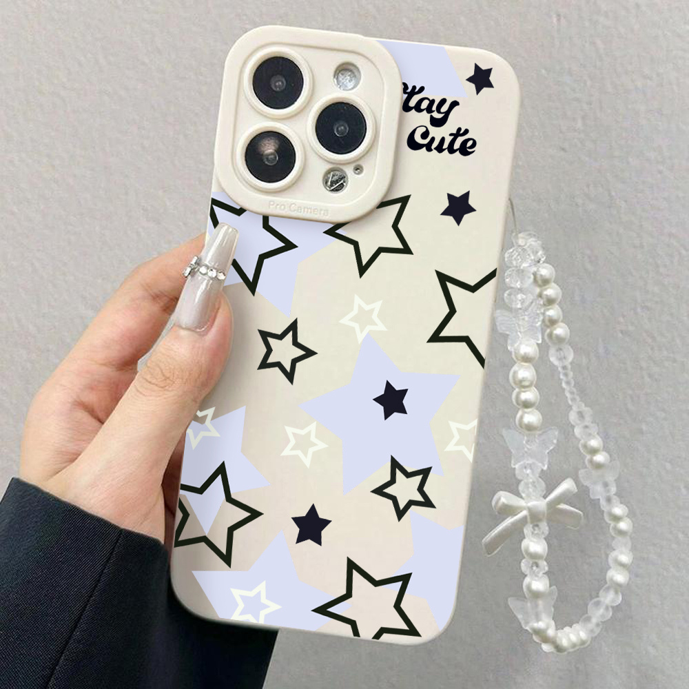 Lichtblauwe Zwarte Ster Telefo - Lanyard Phone Strap recensie en prijs