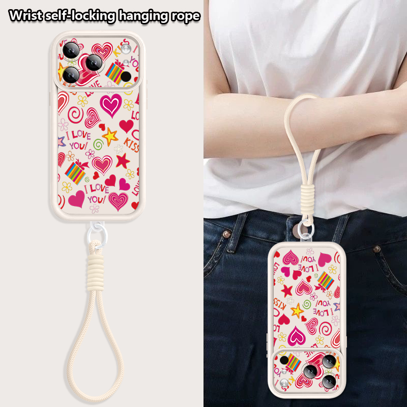 Liefdeshartjespatroon met riem - Lanyard Phone Strap recensie en prijs