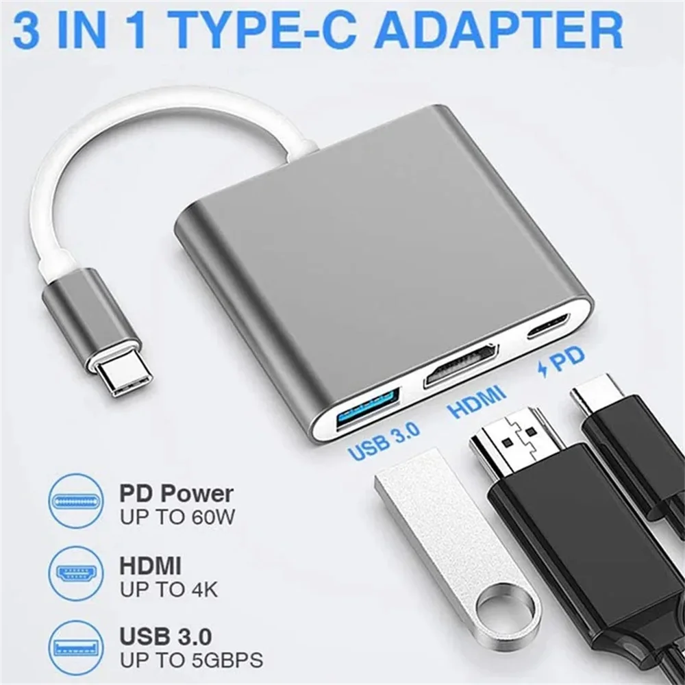 USB-C Hub 3-in-1 Multiport Ada - Hdmi Phone Adapter recensie en prijs
